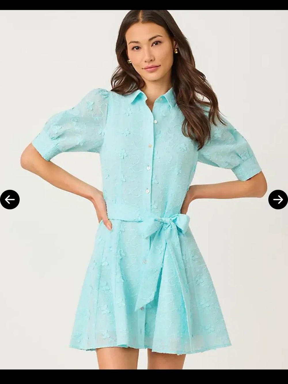 NWT Lilly Pulitzer Larkyn Shirt Dress Day Dream Blue Embroidered